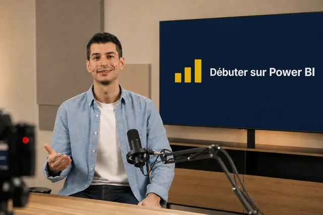 Benjamin enregistre la formation gratuite Power BI Intro dans son studio