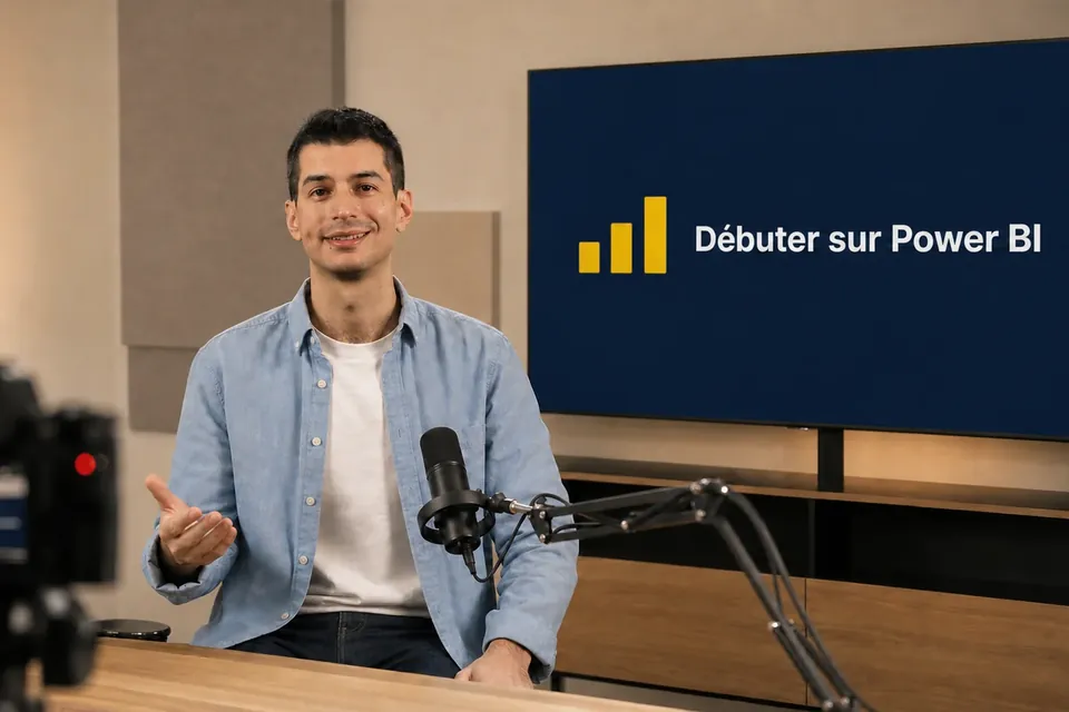 Benjamin enregistre la formation Power BI Intro dans son studio