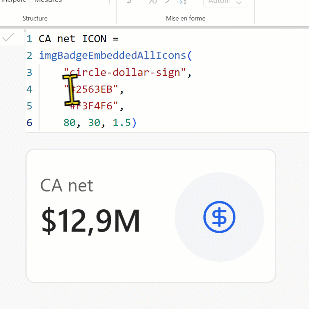Animated preview of the Lucide UDF for Power BI